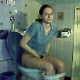 A German girl records herself taking a shit and a piss while sitting on a toilet from 2 different angles in 2 different scenes. Audible plops, but audio is not crisp. She wipes her ass when finished and shows us her products. Over 7 minutes.